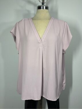 Essentials Light Dusty Pink V-Neck Flutter Sleeve Blouse
